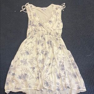 Women’s White Floral Dress with Tie Shoulders